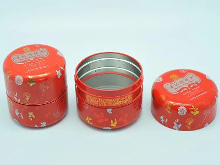 Round tin can collecting candy