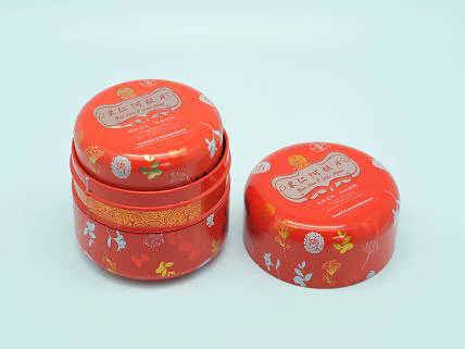 Round tin can collecting candy
