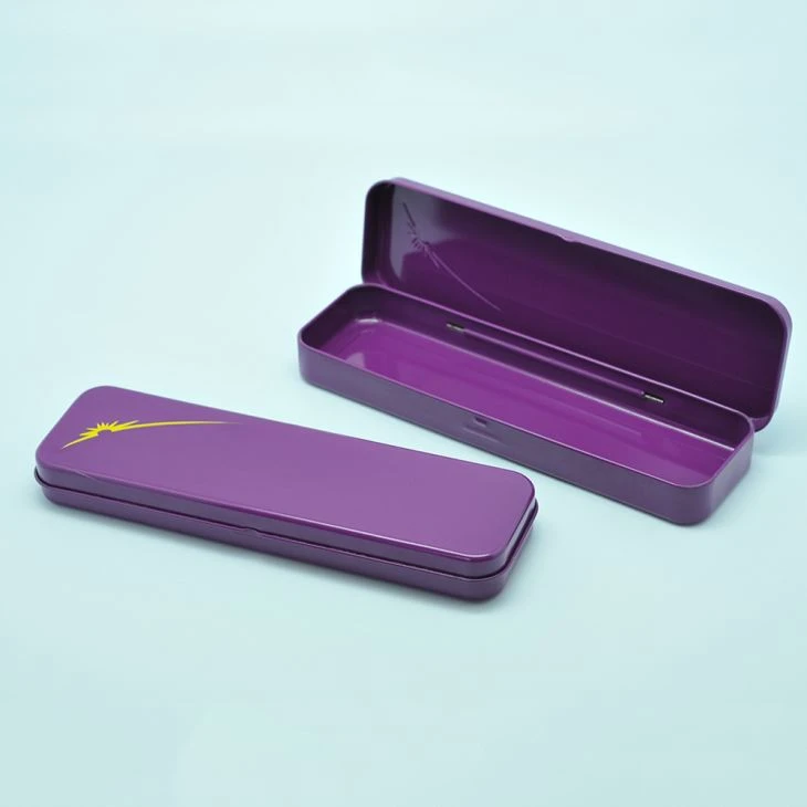 Student Office Pencil Case Tin With Hingle